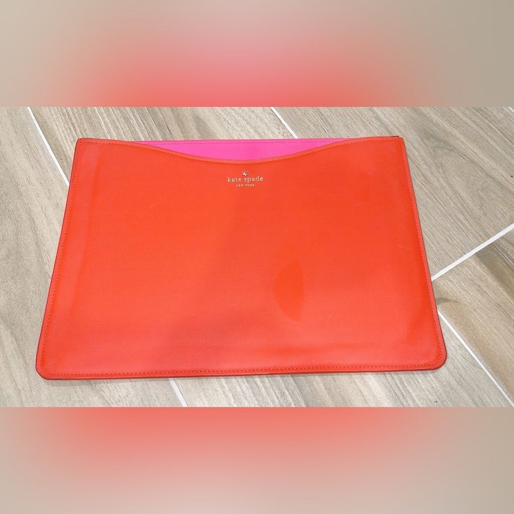 Kate Spade New York Laptop Sleeve Case Holder Protector Red/Orange Pink Interior